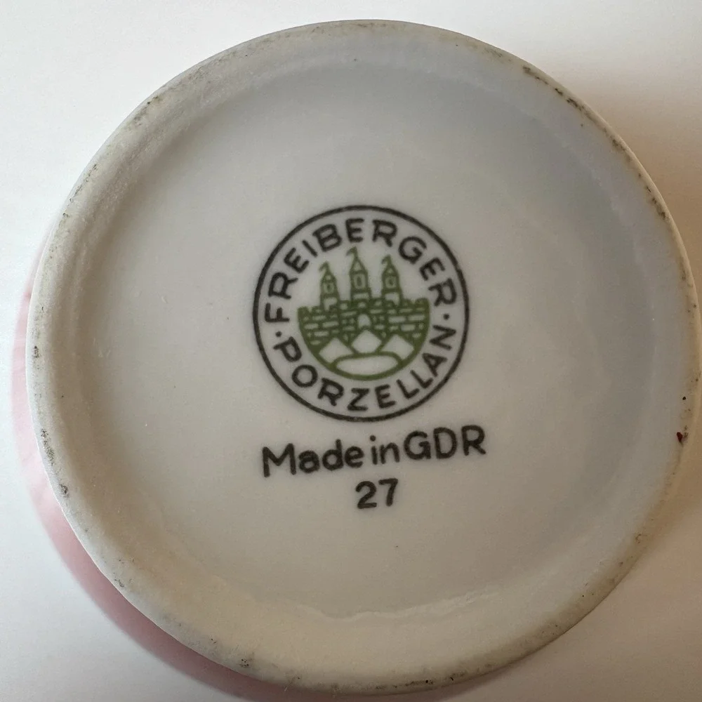 VTG Freiberger Porcelain Sugar & Cream Set East Germany 1960's
